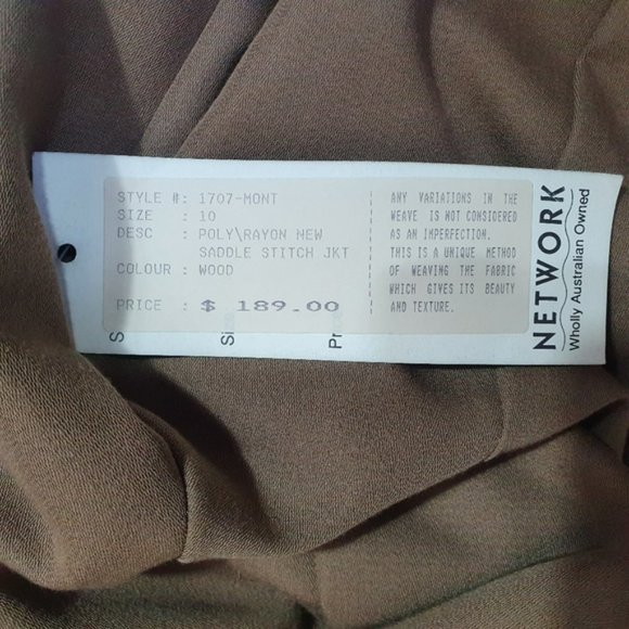 NWT Vintage womens blazer tan brown office One Button formal suit - Picture 4 of 7